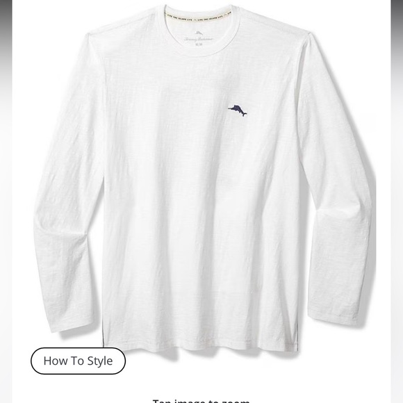 Tommy Bahama White Long Sleeve Feelin’ Festive Graphic Tee - Picture 4 of 7